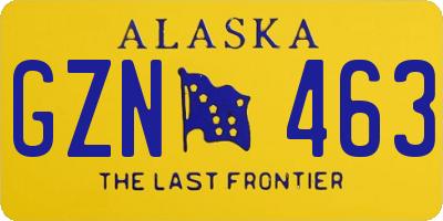 AK license plate GZN463