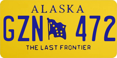 AK license plate GZN472