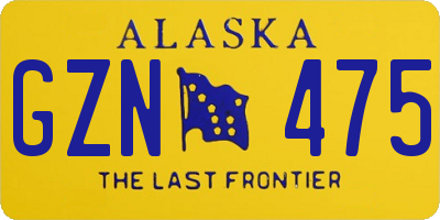 AK license plate GZN475