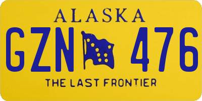 AK license plate GZN476