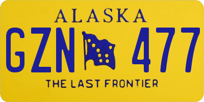 AK license plate GZN477