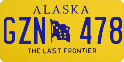 AK license plate GZN478