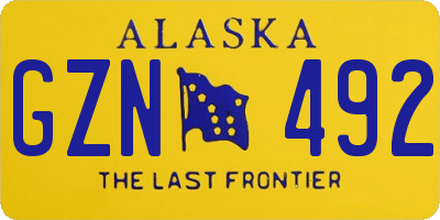 AK license plate GZN492