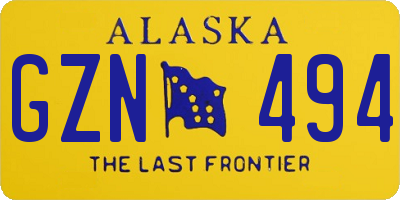 AK license plate GZN494