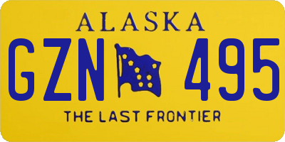 AK license plate GZN495