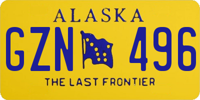 AK license plate GZN496