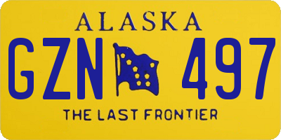 AK license plate GZN497