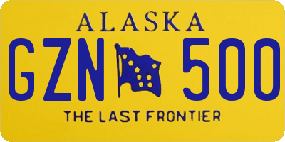 AK license plate GZN500