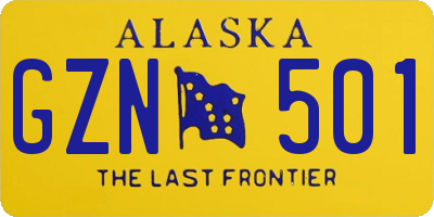 AK license plate GZN501