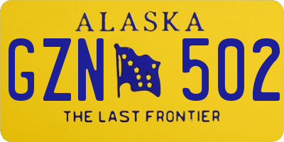 AK license plate GZN502