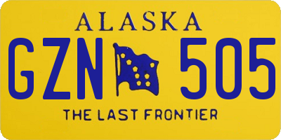 AK license plate GZN505