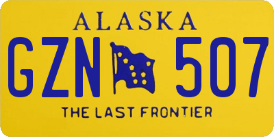 AK license plate GZN507