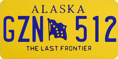 AK license plate GZN512