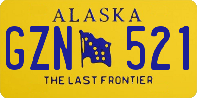 AK license plate GZN521