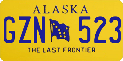 AK license plate GZN523