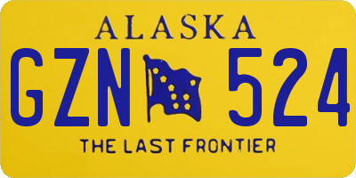 AK license plate GZN524
