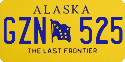 AK license plate GZN525