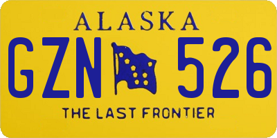 AK license plate GZN526