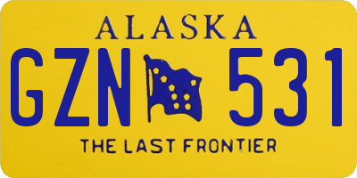 AK license plate GZN531