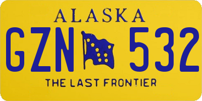 AK license plate GZN532