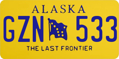 AK license plate GZN533