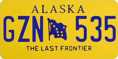 AK license plate GZN535