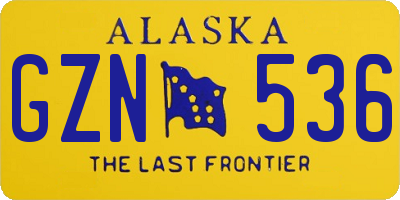 AK license plate GZN536