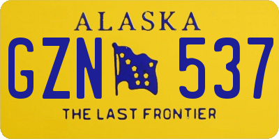 AK license plate GZN537