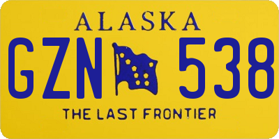 AK license plate GZN538