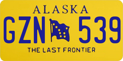 AK license plate GZN539