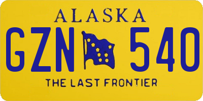 AK license plate GZN540