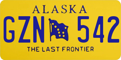 AK license plate GZN542