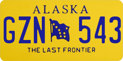 AK license plate GZN543