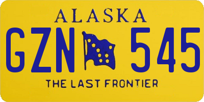 AK license plate GZN545