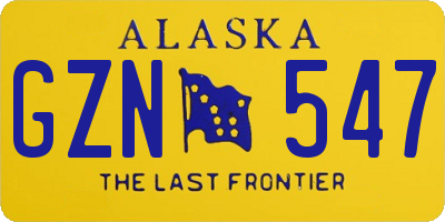 AK license plate GZN547