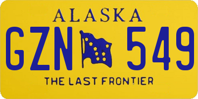 AK license plate GZN549