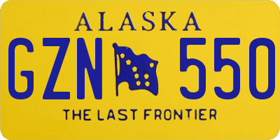 AK license plate GZN550