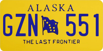 AK license plate GZN551