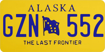 AK license plate GZN552