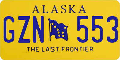 AK license plate GZN553