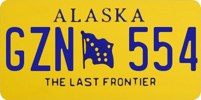 AK license plate GZN554