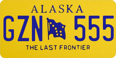 AK license plate GZN555