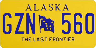 AK license plate GZN560