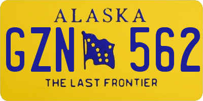 AK license plate GZN562