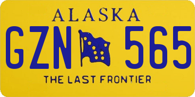 AK license plate GZN565