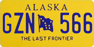 AK license plate GZN566