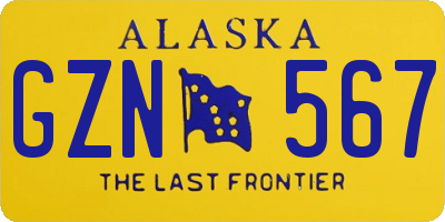 AK license plate GZN567