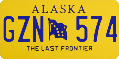 AK license plate GZN574