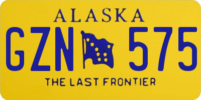 AK license plate GZN575