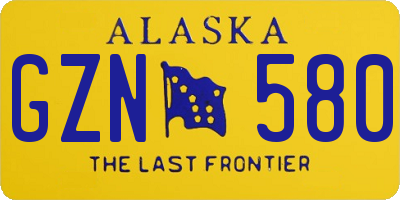 AK license plate GZN580